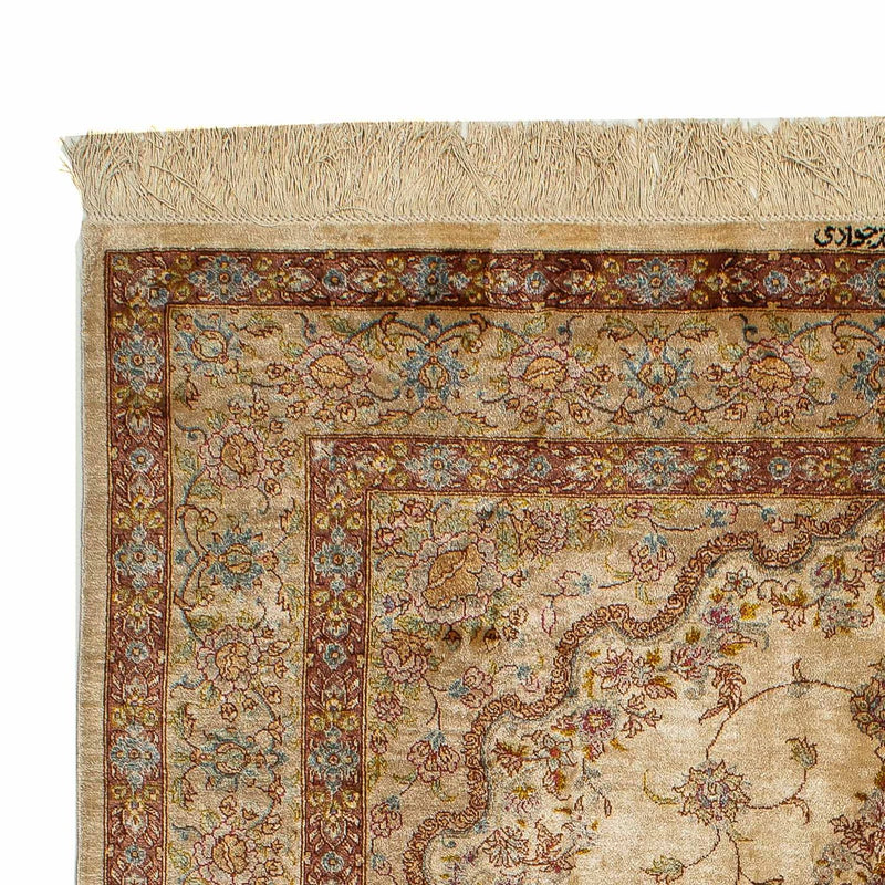 Silketæppe - Ghom Silk - Premium - 188 x 130 cm - beige