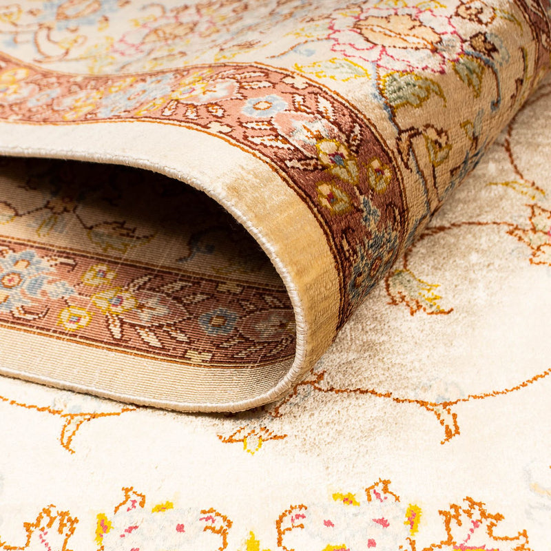 Silketæppe - Ghom Silk - Premium - 188 x 130 cm - beige