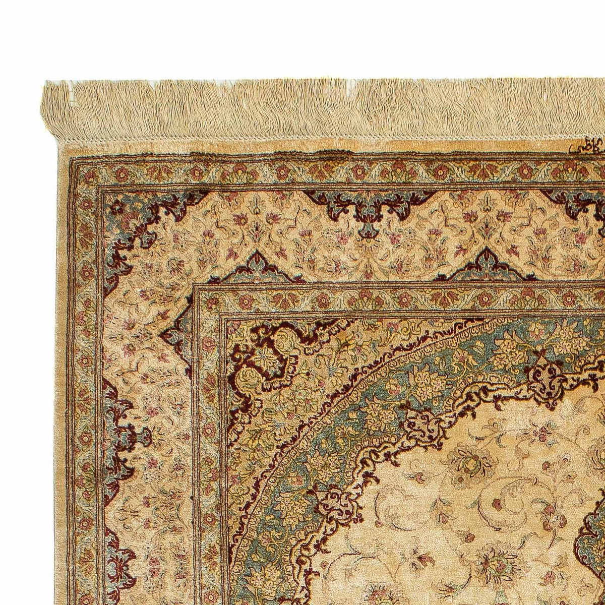 Silketæppe - Ghom Silk - Premium - 197 x 131 cm - beige