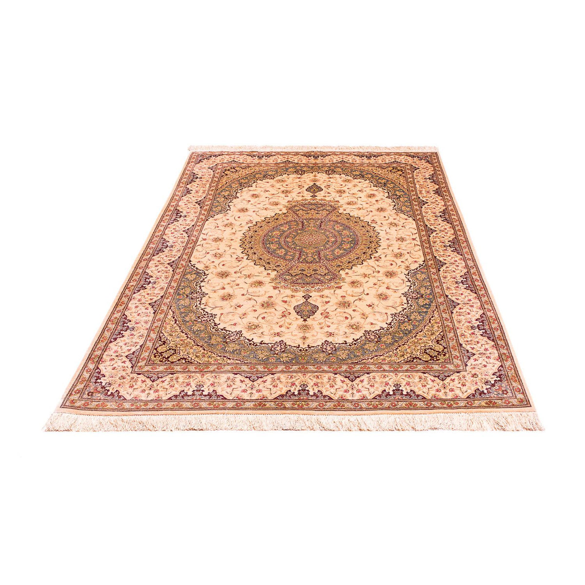 Silketæppe - Ghom Silk - Premium - 197 x 131 cm - beige