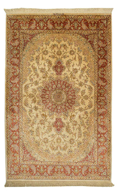 Silketæppe - Ghom Silk - Premium - 210 x 130 cm - beige