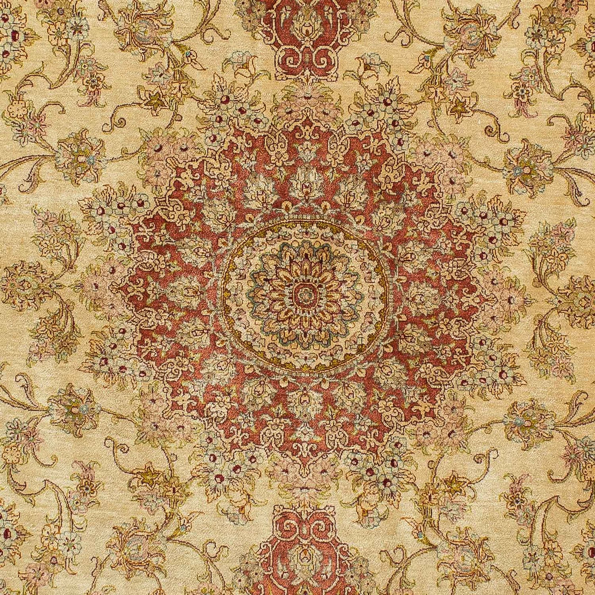 Silketæppe - Ghom Silk - Premium - 210 x 130 cm - beige