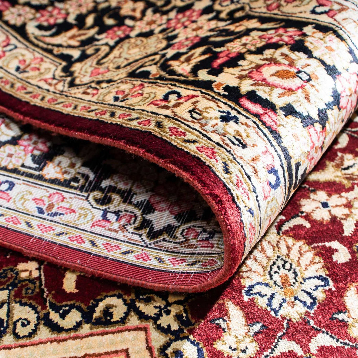 Persisk tæppe - Ghom - 144 x 95 cm - mørkerød