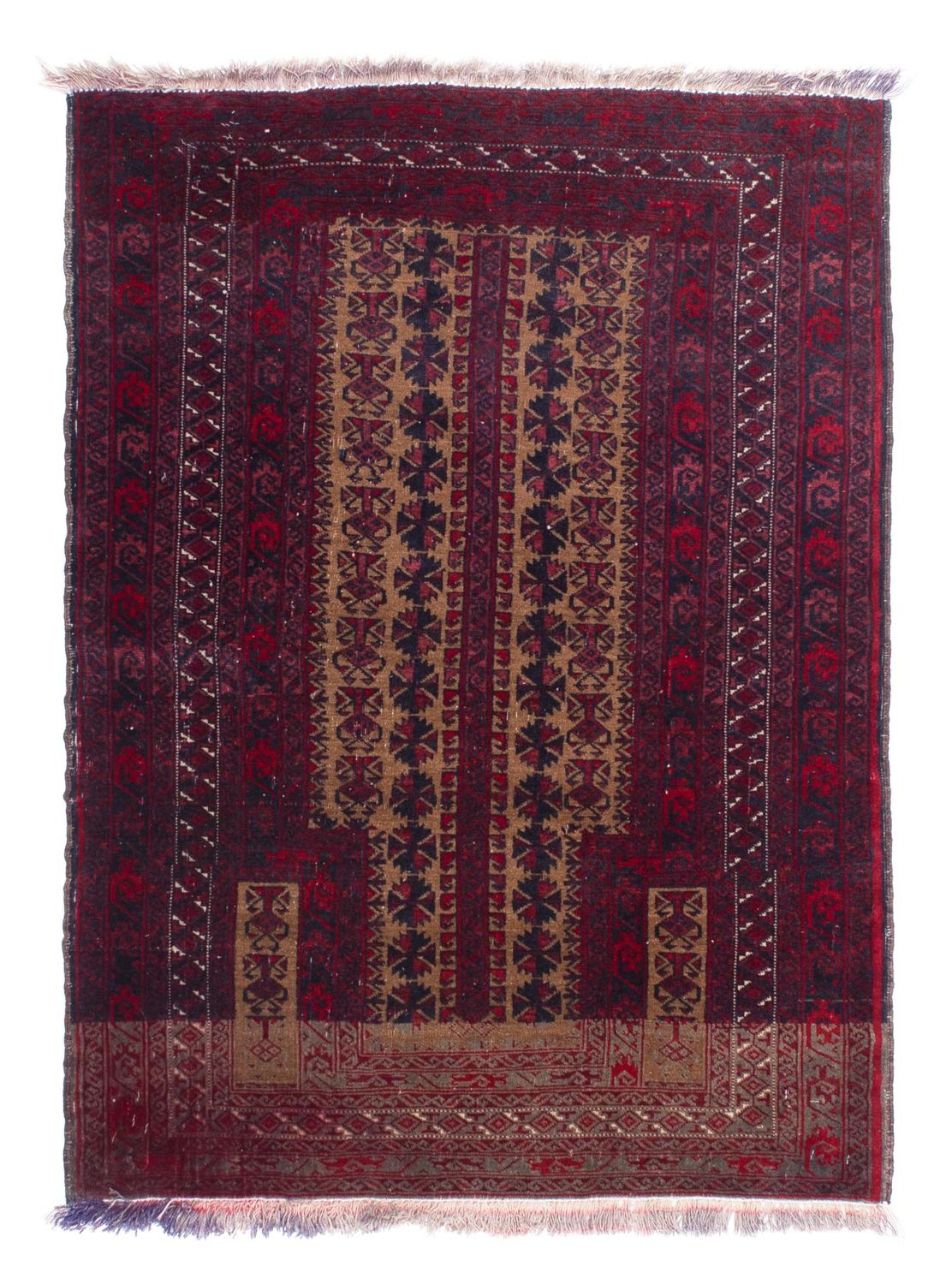 Baluch-tæppe - 125 x 92 cm - mørkerød