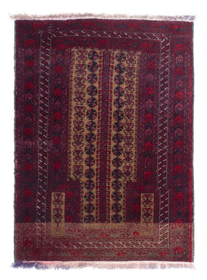 Baluch-tæppe - 125 x 92 cm - mørkerød