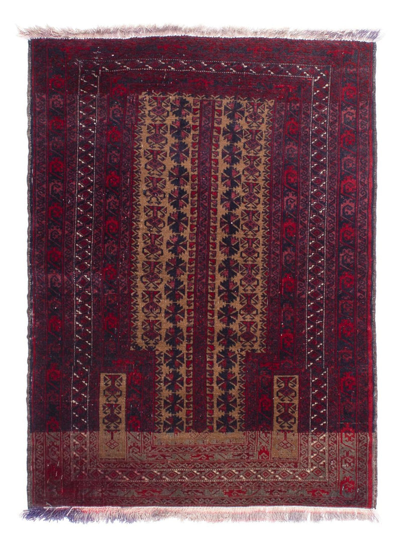 Baluch-tæppe - 125 x 92 cm - mørkerød