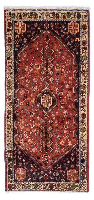 Persisk tæppe - Nomadisk - 151 x 72 cm - mørkerød
