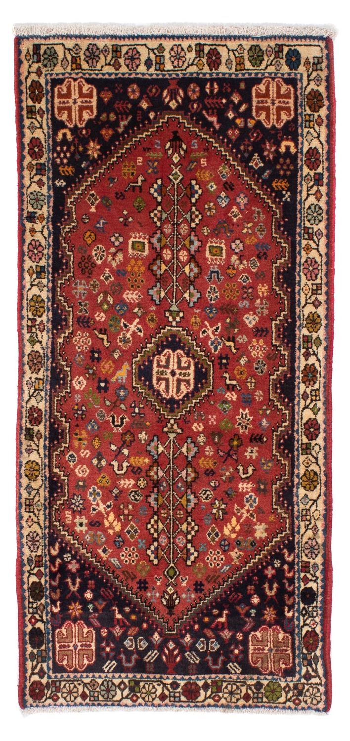 Persisk tæppe - Nomadisk - 151 x 72 cm - mørkerød