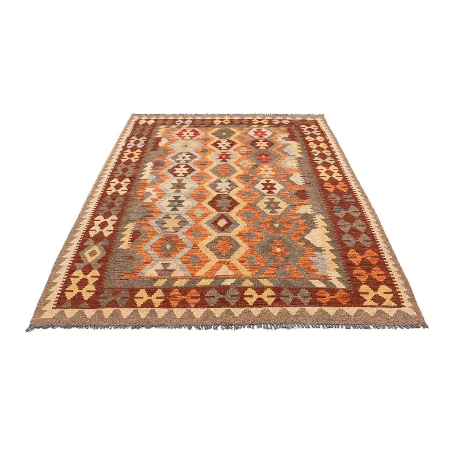 Kelim Carpet - Splash - 205 x 149 cm - flerfarvet