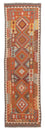 Løber Kelim Carpet - Splash - 296 x 76 cm - lysrød