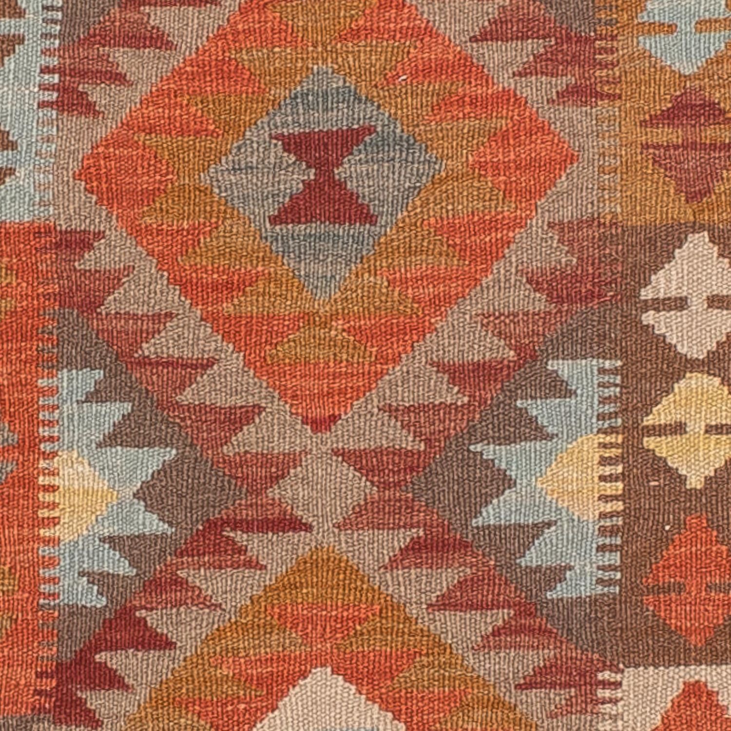 Løber Kelim Carpet - Splash - 296 x 76 cm - lysrød