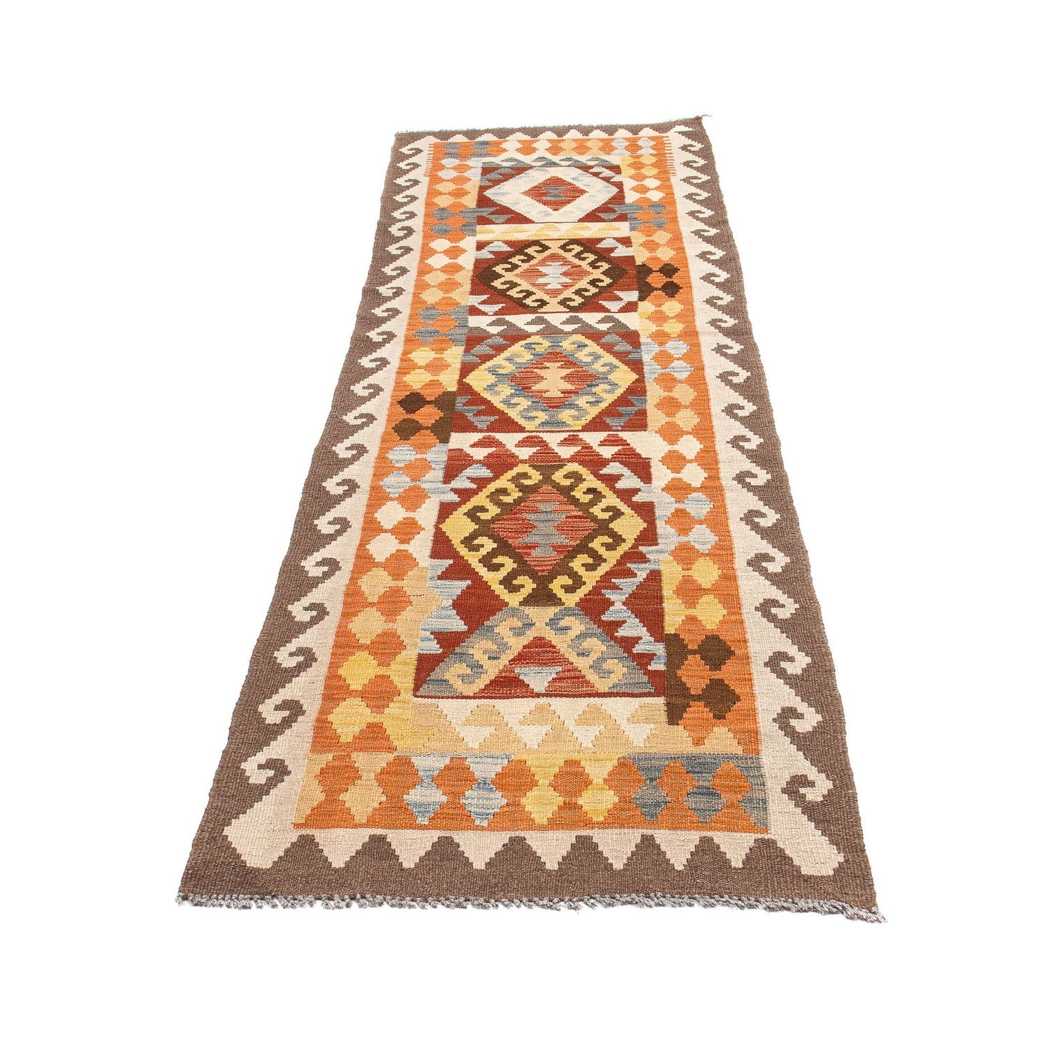 Løber Kelim Carpet - Splash - 298 x 78 cm - flerfarvet