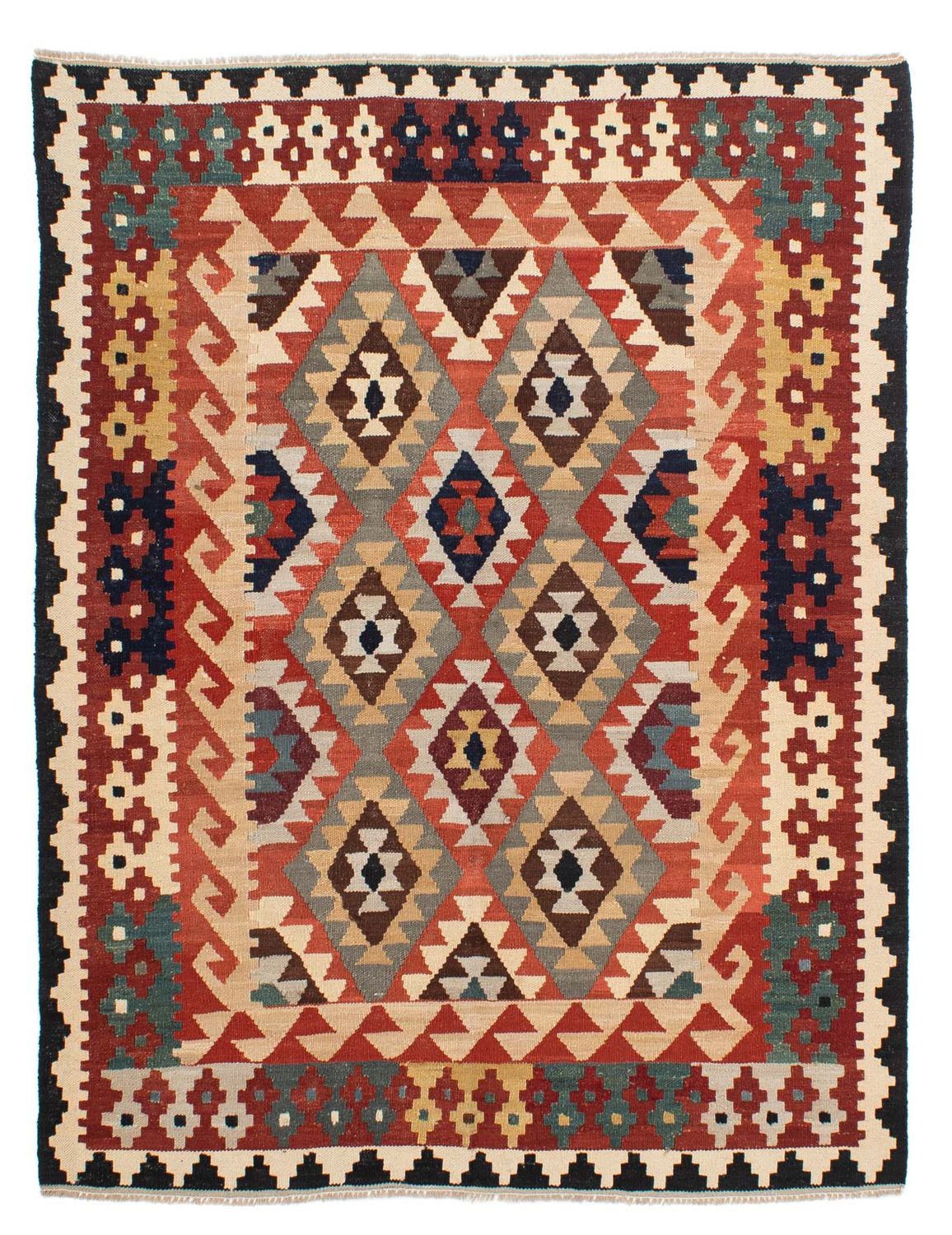 Kelim Carpet - Splash - 189 x 157 cm - flerfarvet