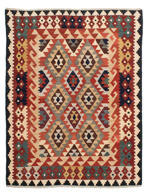 Kelim Carpet - Splash - 189 x 157 cm - flerfarvet
