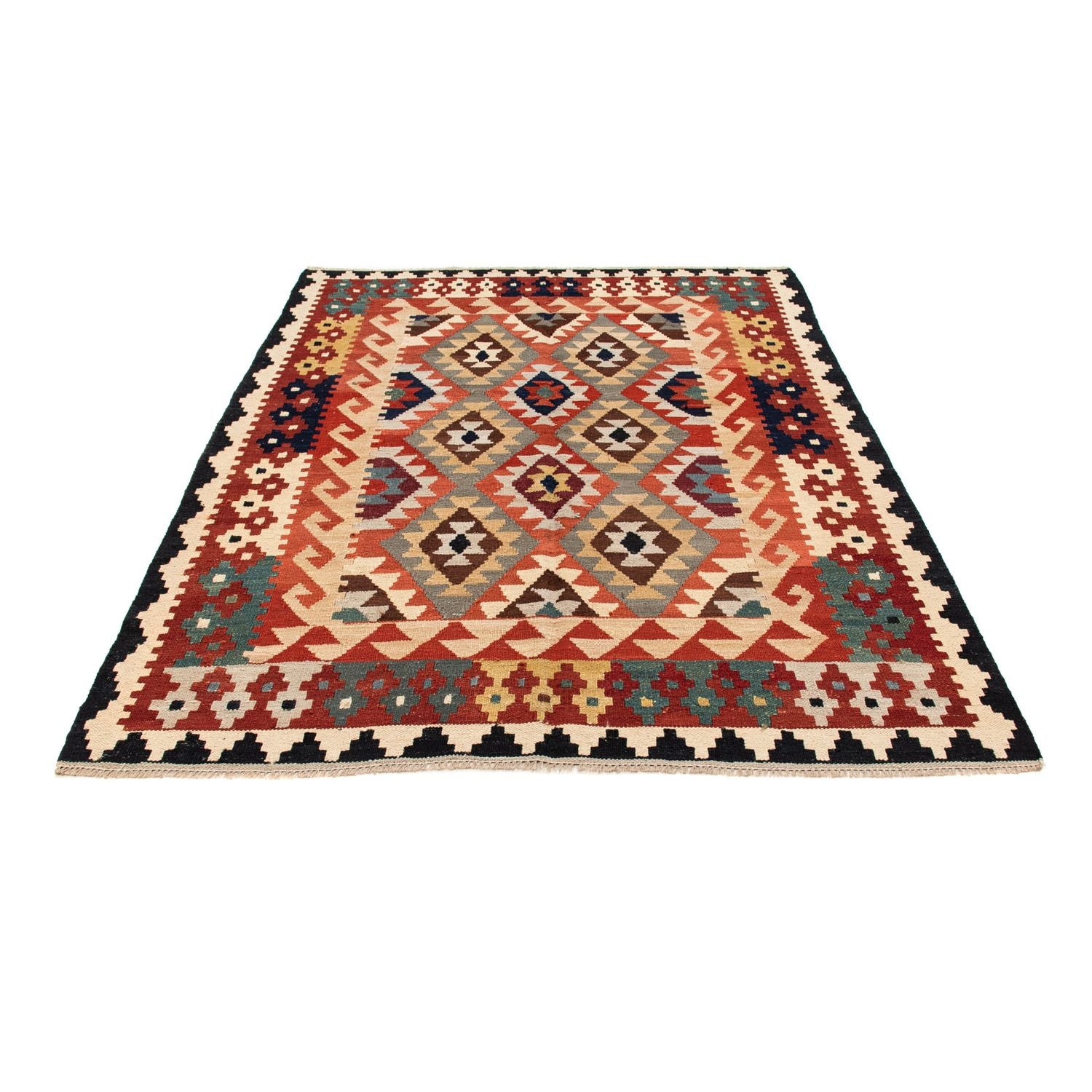 Kelim Carpet - Splash - 189 x 157 cm - flerfarvet