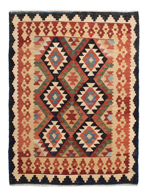 Kelim Carpet - Splash - 202 x 155 cm - flerfarvet