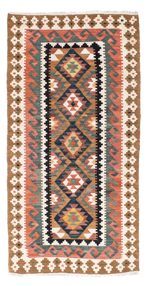 Løber Kelim-tæppe - orientalsk - 200 x 101 cm - lys brun