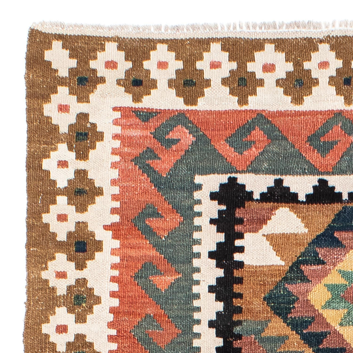 Løber Kelim-tæppe - orientalsk - 200 x 101 cm - lys brun