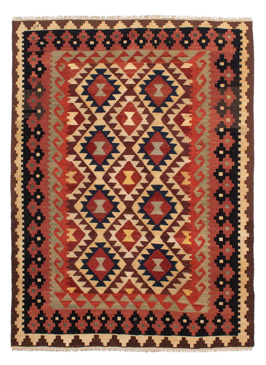 Kelim Carpet - Splash - 203 x 153 cm - flerfarvet