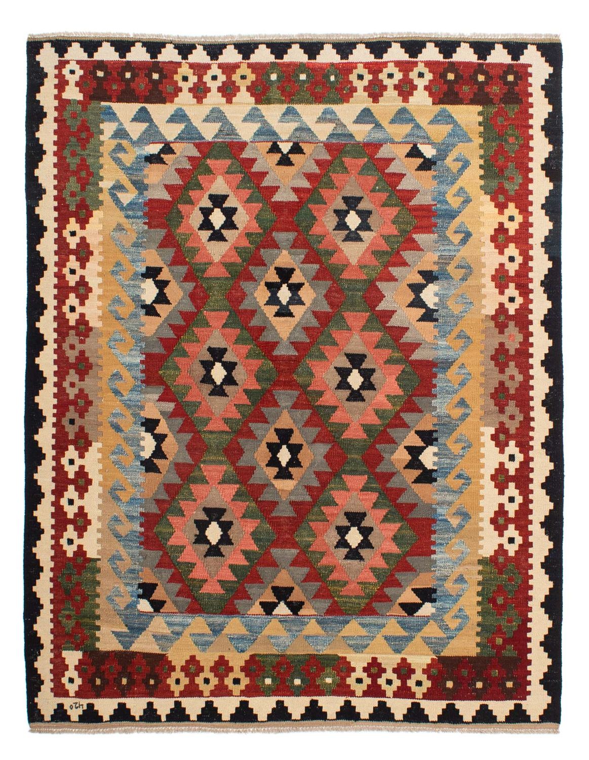 Kelim Carpet - Splash - 201 x 162 cm - flerfarvet