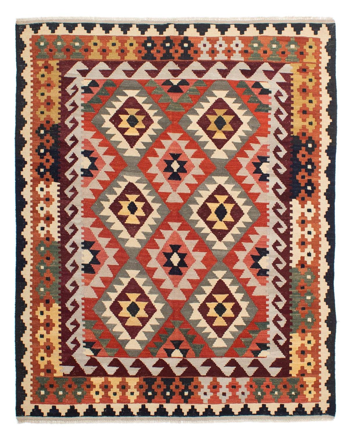 Kelim Carpet - Splash - 207 x 163 cm - flerfarvet