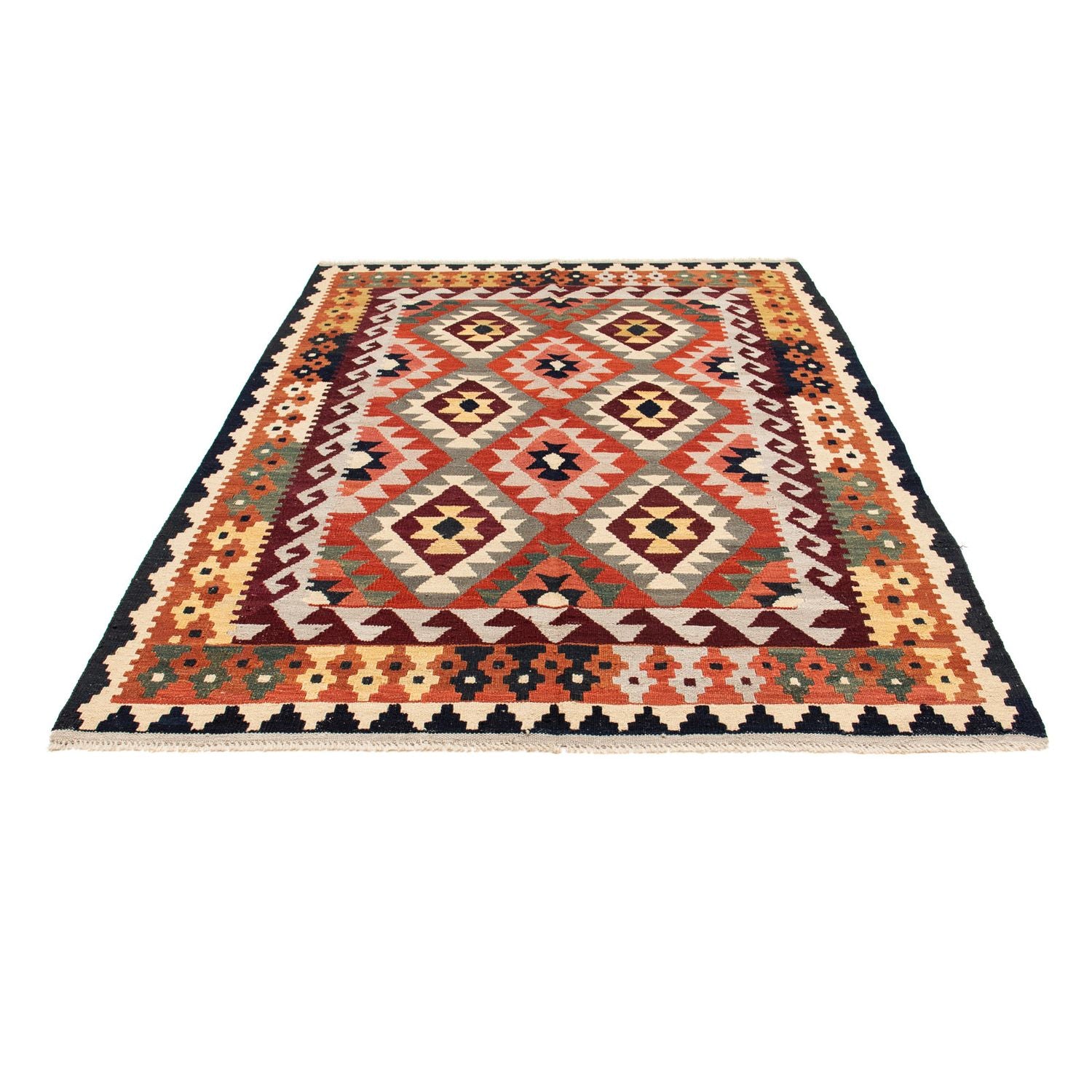 Kelim Carpet - Splash - 207 x 163 cm - flerfarvet
