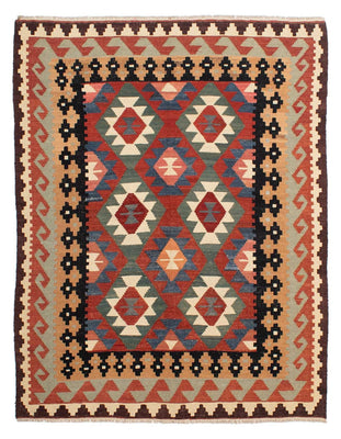 Kelim Carpet - Splash - 207 x 155 cm - flerfarvet