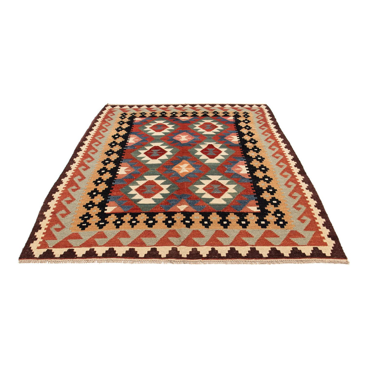 Kelim Carpet - Splash - 207 x 155 cm - flerfarvet