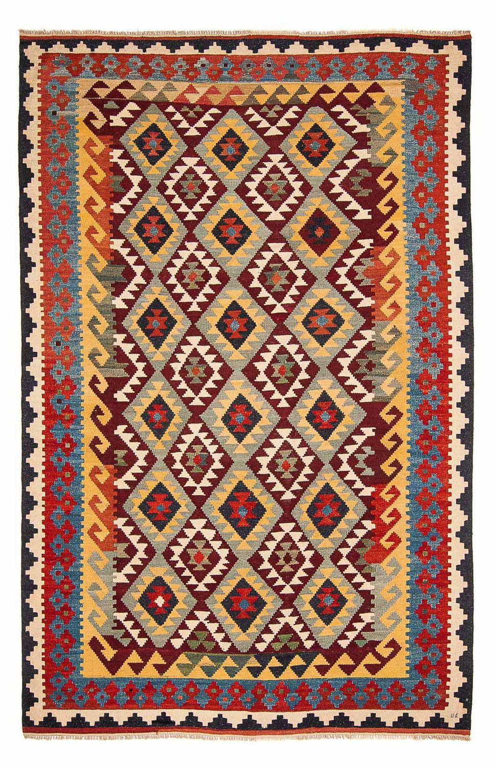 Kelim Carpet - Splash - 302 x 205 cm - flerfarvet
