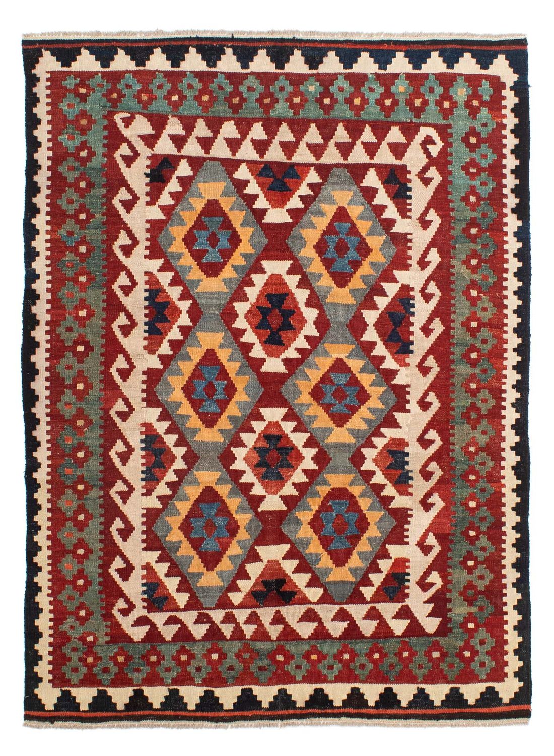 Kelim Carpet - Splash - 203 x 147 cm - flerfarvet