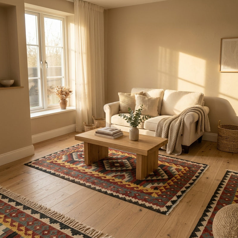 Kilim Maimana Tæppe 260x137cm - Uldtæppe
