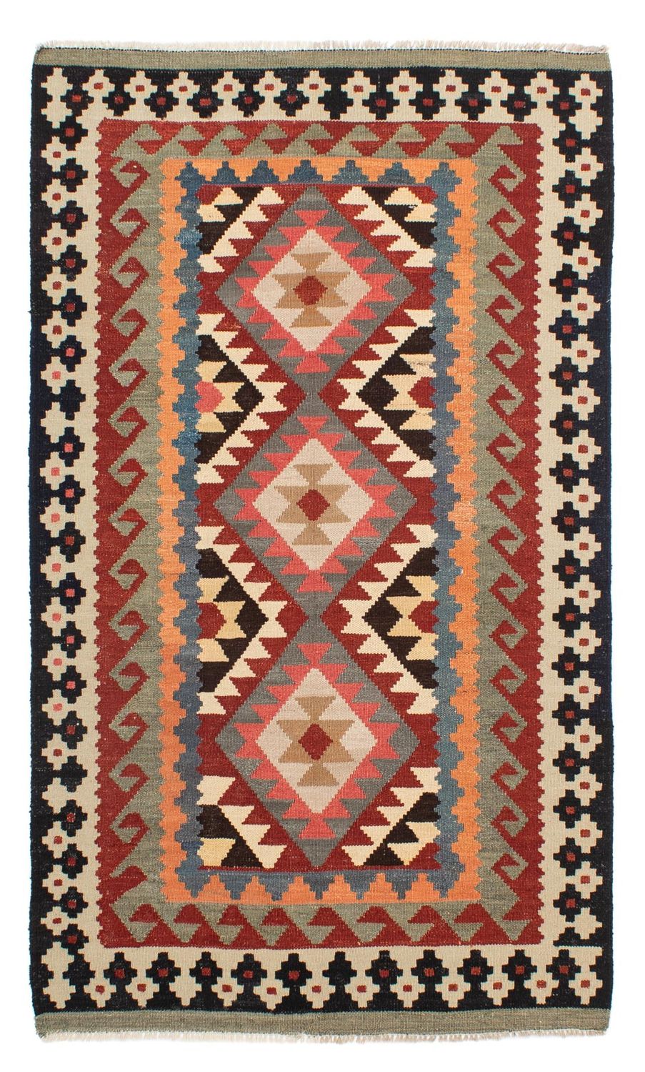 Kelim Carpet - Splash - 206 x 123 cm - flerfarvet
