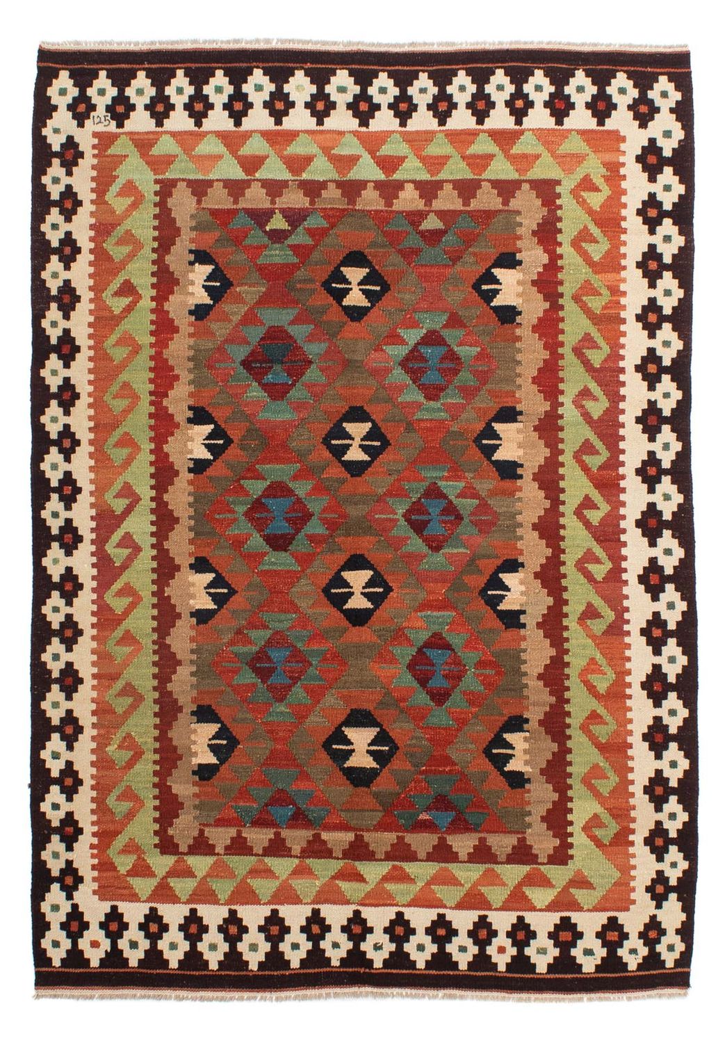 Kelim Carpet - Splash - 211 x 154 cm - flerfarvet