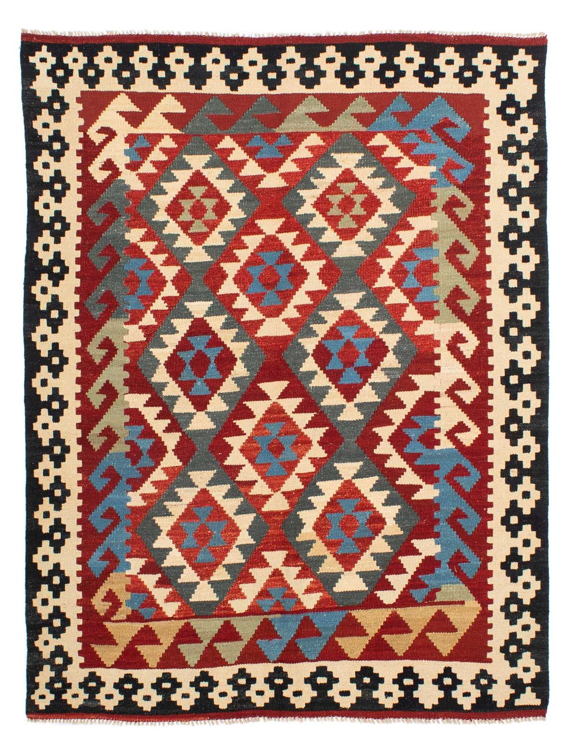 Kelim Carpet - Splash - 199 x 163 cm - flerfarvet