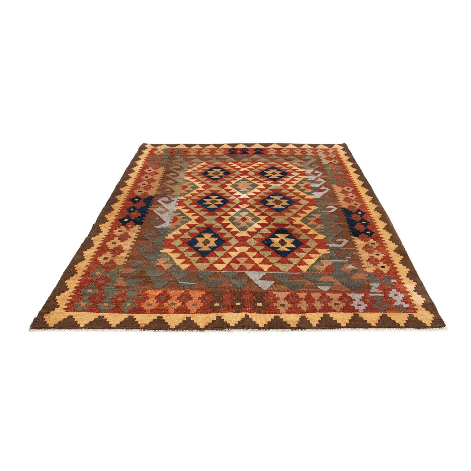Kelim Carpet - Splash - 193 x 158 cm - flerfarvet