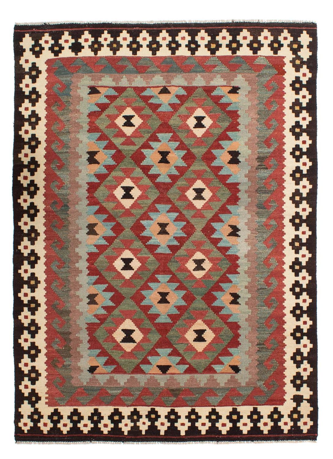 Kelim Carpet - Splash - 207 x 150 cm - flerfarvet