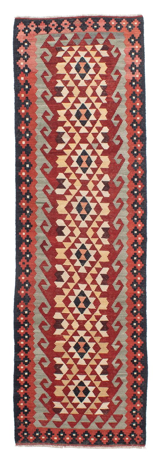 Løber Kelim Carpet - Splash - 285 x 87 cm - lysrød