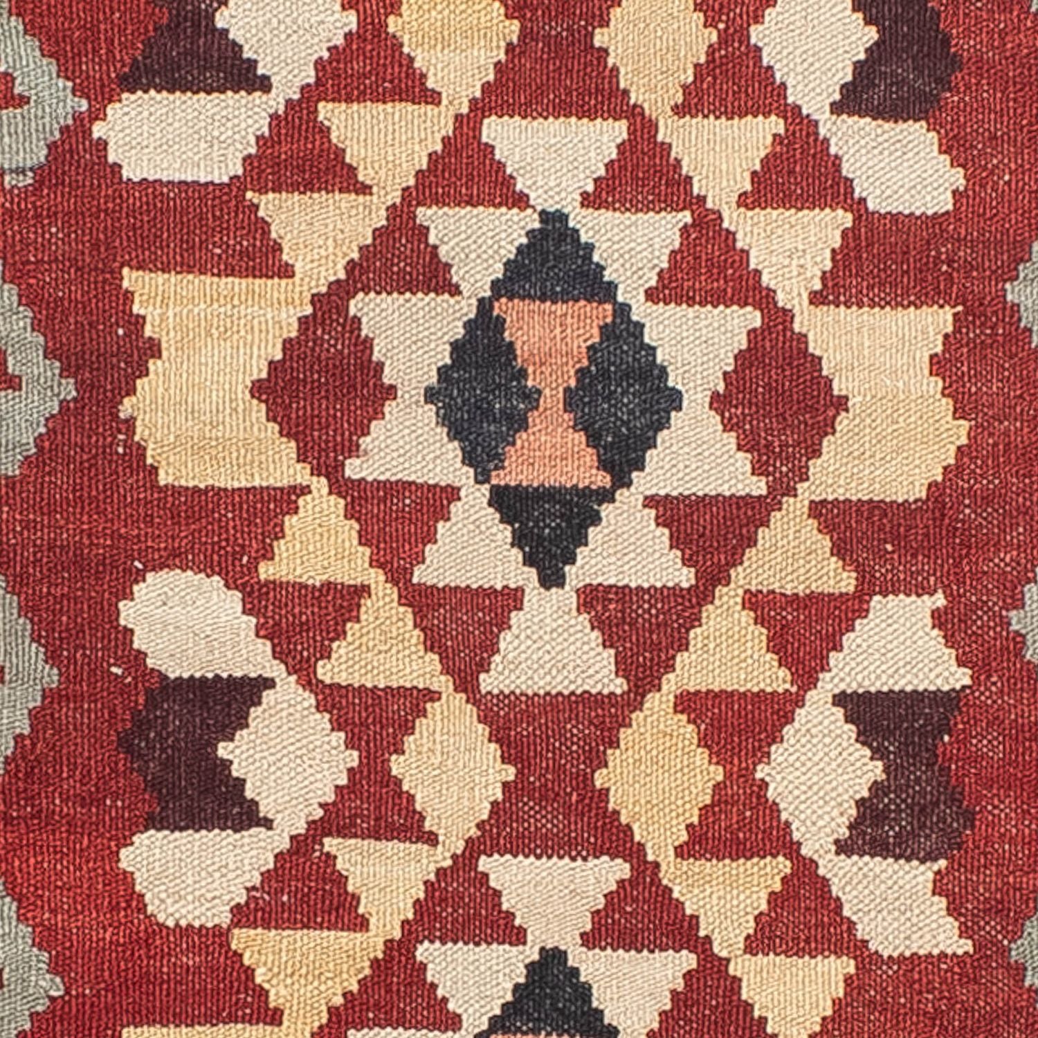 Løber Kelim Carpet - Splash - 285 x 87 cm - lysrød