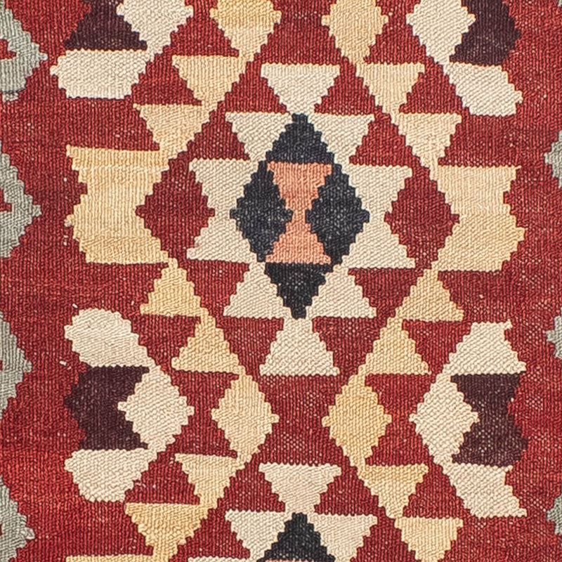 Løber Kelim Carpet - Splash - 285 x 87 cm - lysrød