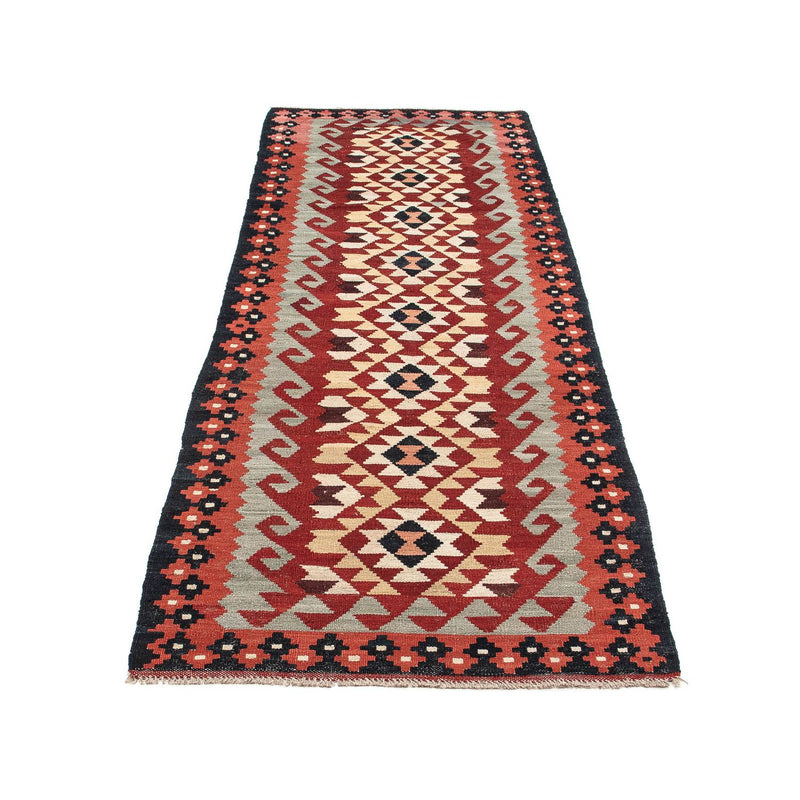 Løber Kelim Carpet - Splash - 285 x 87 cm - lysrød