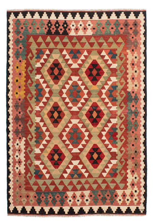 Kelim Carpet - Splash - 201 x 150 cm - flerfarvet