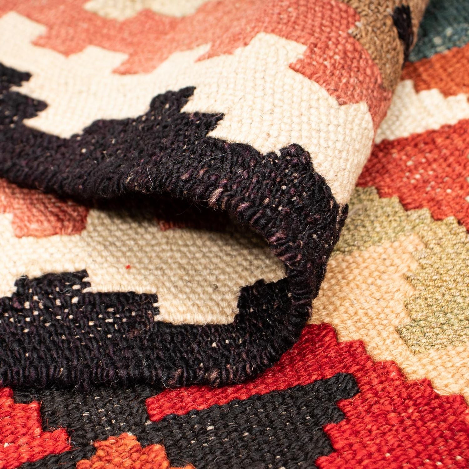 Kelim Carpet - Splash - 201 x 150 cm - flerfarvet