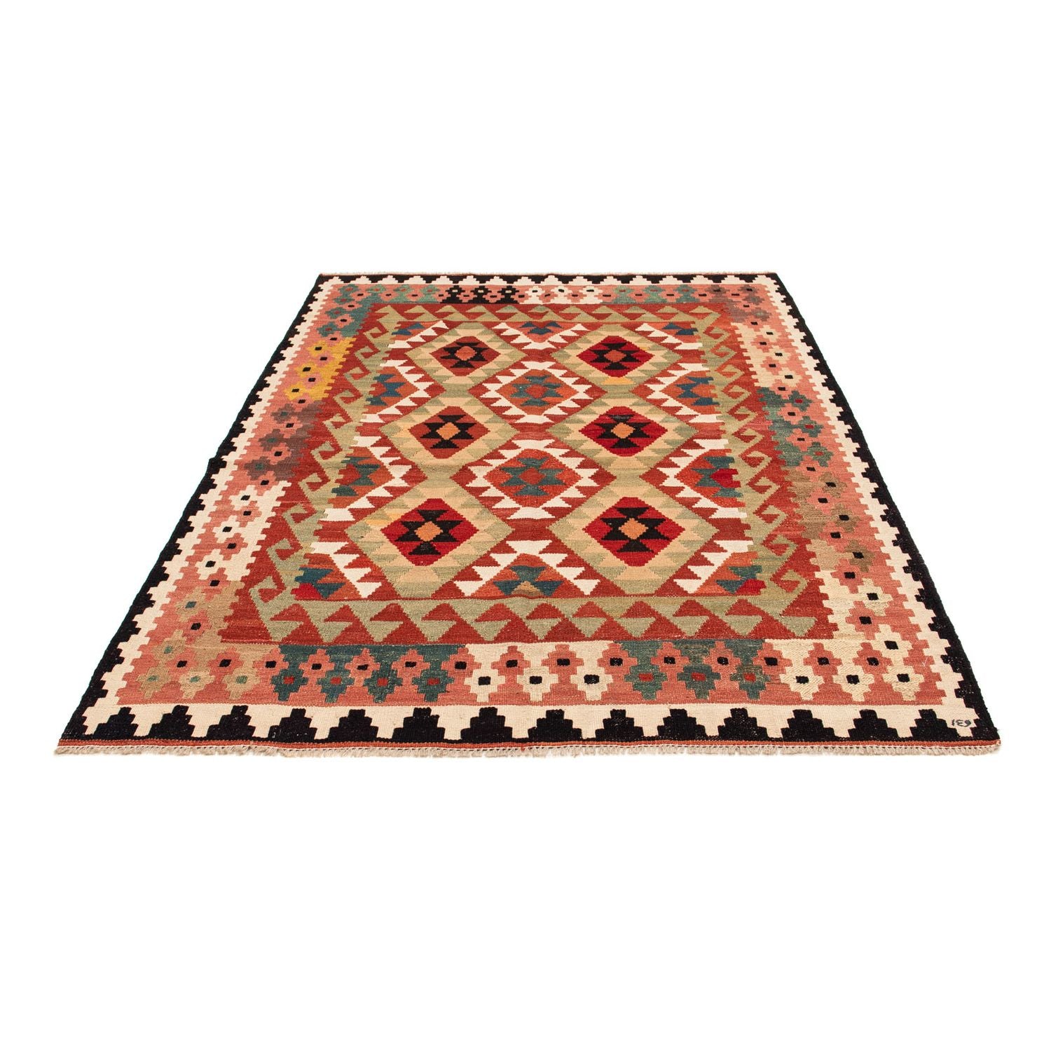 Kelim Carpet - Splash - 201 x 150 cm - flerfarvet
