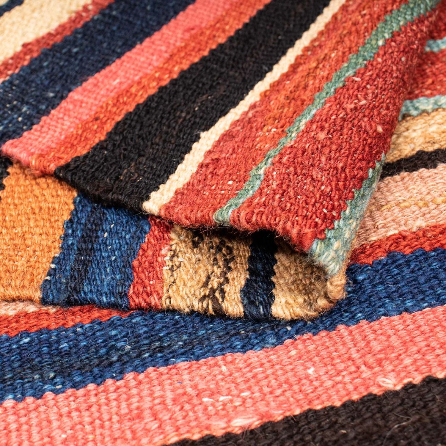 Kelim Carpet - Splash - 204 x 145 cm - flerfarvet
