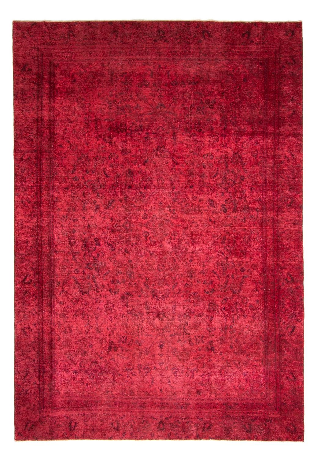 Vintage tæppe - 344 x 259 cm - mørkerød