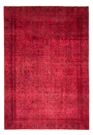 Vintage tæppe - 344 x 259 cm - mørkerød