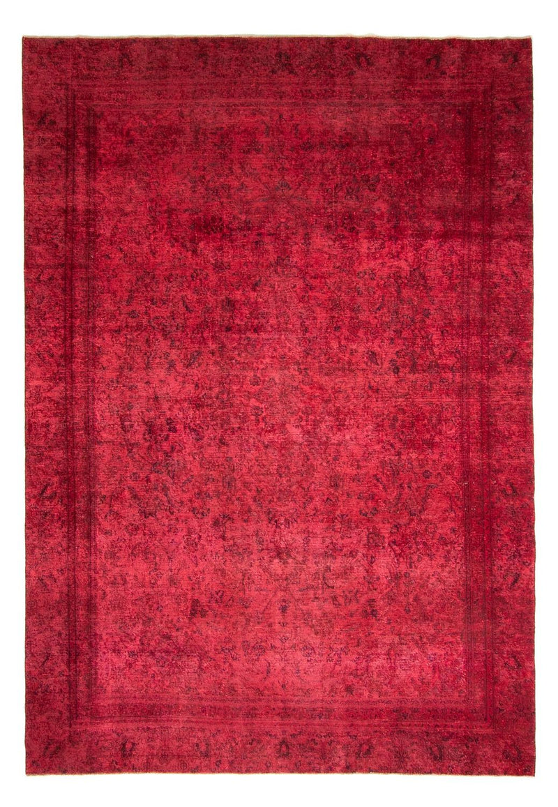 Vintage tæppe - 344 x 259 cm - mørkerød