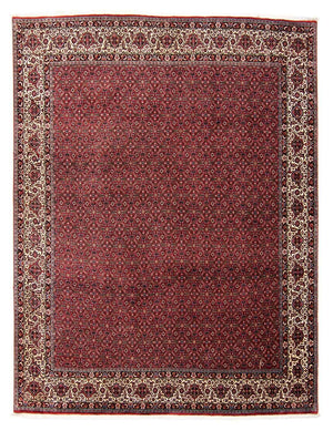 Persisk tæppe - Bijar - 300 x 253 cm - mørkerød