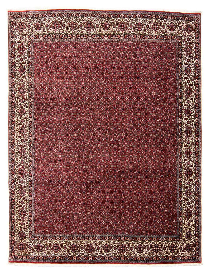 Persisk tæppe - Bijar - 300 x 253 cm - mørkerød