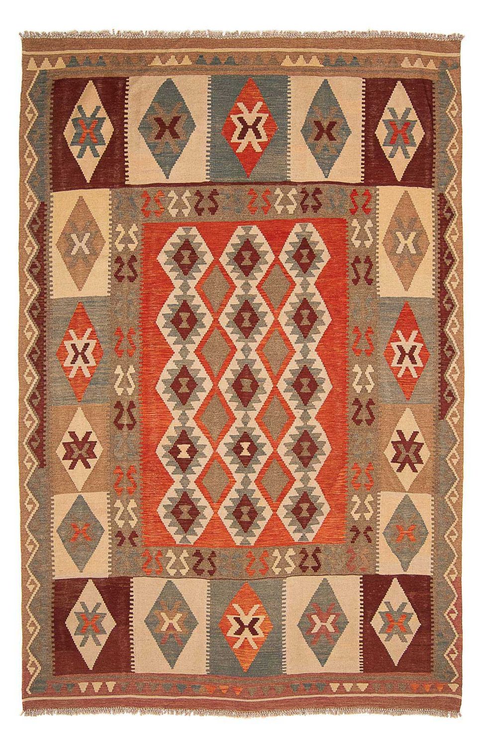 Kelim Carpet - Splash - 300 x 204 cm - flerfarvet